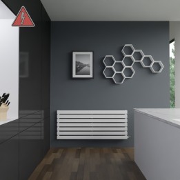 "Corwen" White Electric Flat Panel Horizontal Radiators (9 Sizes - Single Heat)