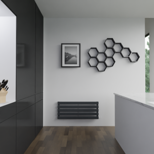 "Corwen" Black Electric Flat Panel Horizontal Radiators (9 Sizes - Single Heat)