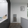 360mm (w) x 850mm (h) Corwen Chrome Vertical Radiator - Insitu