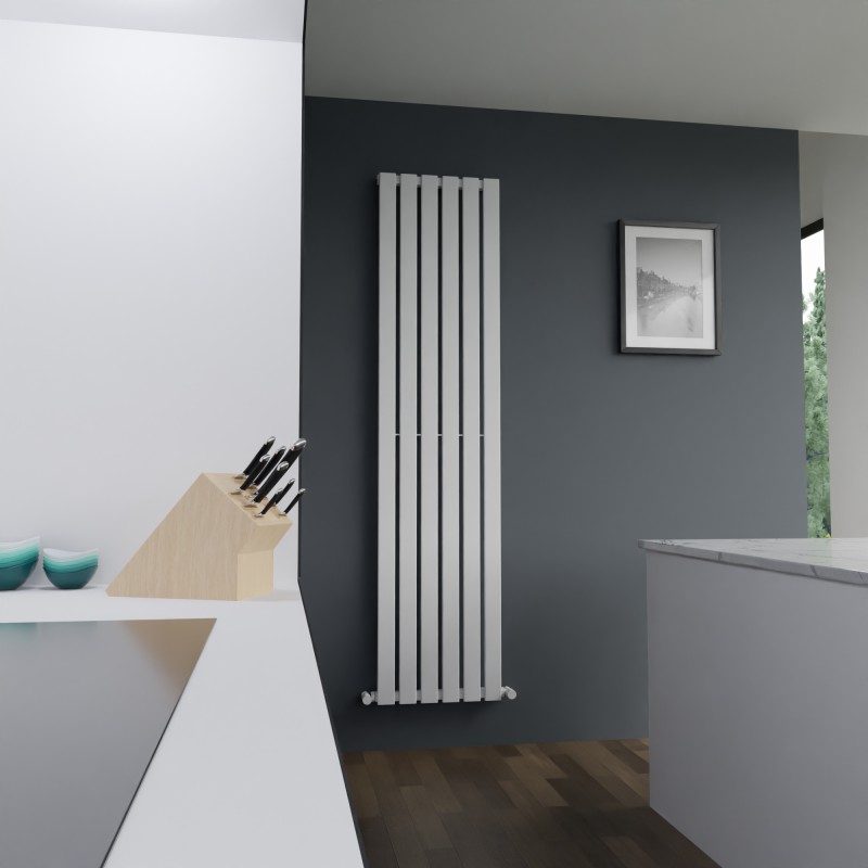 440mm (w) x 1850mm (h) Corwen White Flat Panel Vertical Radiator