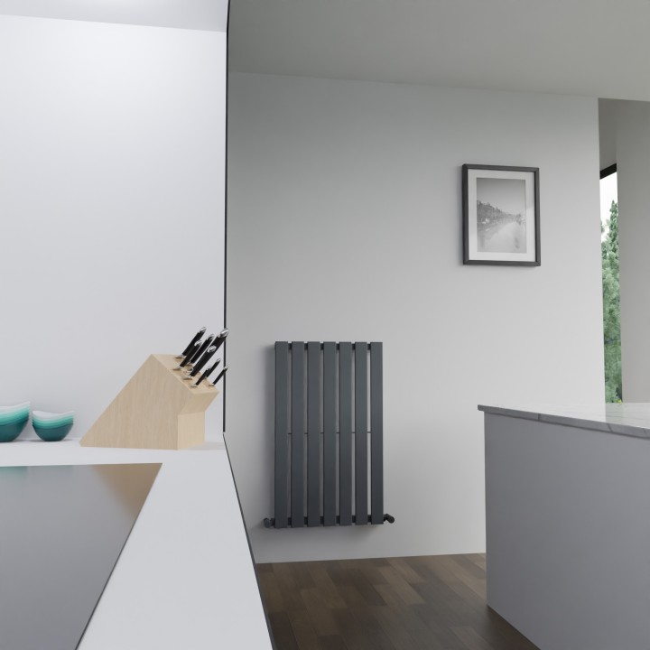 516mm (w) x 850mm (h) Corwen Anthracite Flat Panel Vertical