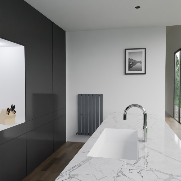 516mm (w) x 850mm (h) Corwen Anthracite Flat Panel Vertical