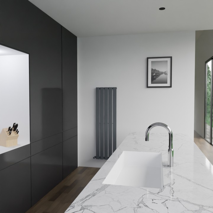 360mm (w) x 1250mm (h) Corwen Anthracite Vertical Radiator
