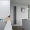 280mm (w) x 1800mm (h) Brecon Anthracite Oval Tube Vertical Radiator