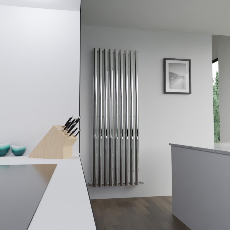 630mm (w) x 1800mm (h) Brecon Chrome Vertical Radiator