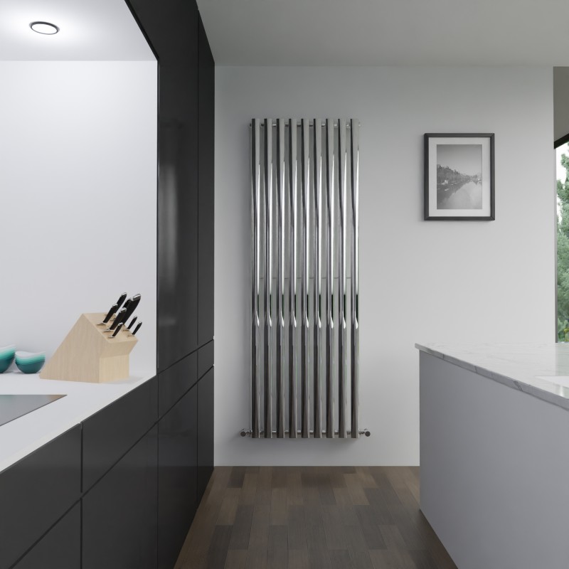 630mm (w) x 1800mm (h) Brecon Chrome Vertical Radiator