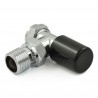 Modern Vee Designer Thermostatic Radiator Valves - Black Angled