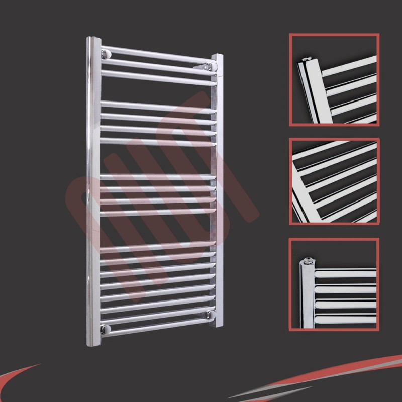 600mm  x 1000mm Straight Chrome Towel Rail