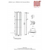 458mm (w) x 1800mm (h) Corwen Mirror Radiator - Technical Drawing