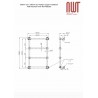 500mm (w) x 750mm (h) "Harley" Copper Traditional Wall Mounted Towel Rail Radiator - Technical Drawing