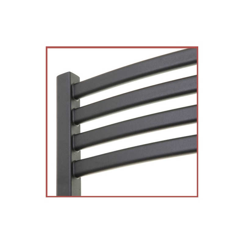 	500mm (w) x 1100mm (h) Electric Ellipse Black Towel Rail (Single Heat or Thermostatic Option)