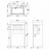 Athena 500mm Basin & WC Unit - Gloss Grey - Technical Drawing