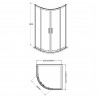 Pacific 6mm Quadrant Shower Enclosure with Round Handles - Technical Drawing