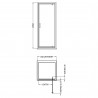 Ella 700mm Pivot Door Shower Enclosure with Square Handles  - Technical