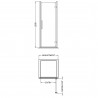 Apex Chrome Hinged Shower Door - Technical Drawing