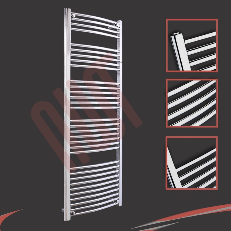 600mm  x 1600mm Curved Chrome Towel Rail