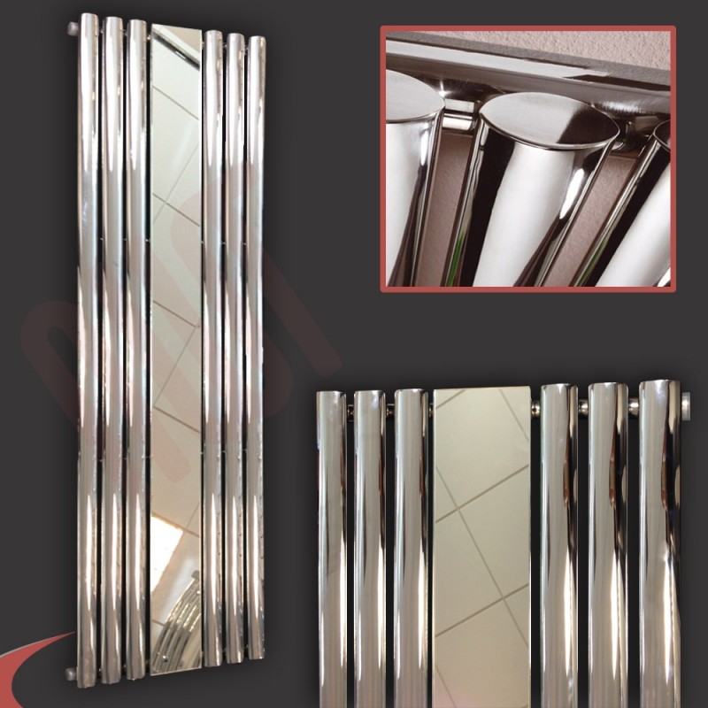 499mm (w) x 1800mm (h) Brecon Chrome Vertical Mirror Radiator