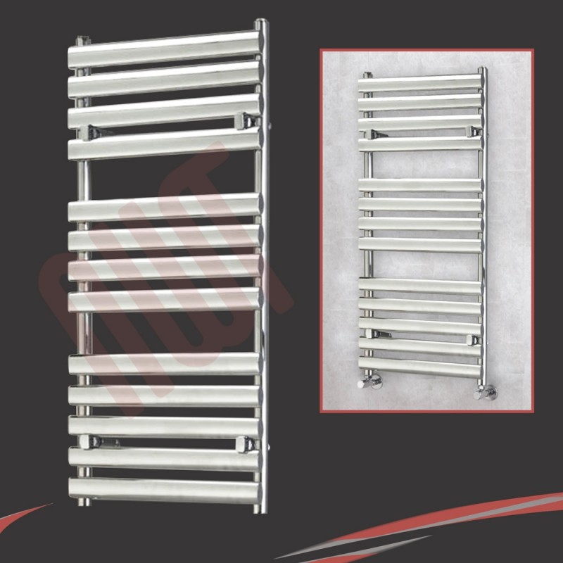 500mm (w) x 1200mm (h) Brecon Chrome Designer Towel Rail