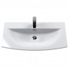 Havana 800mm Wall Hung 2 Drawer Vanity Unit with Curved Ceramic Basin - Matt Coastal Grey - Insitu