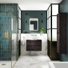 Havana 600mm Wall Hung 2 Drawer Vanity Unit with Worktop - Metallic Slate - Insitu