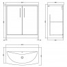 Juno Graphite Grey 800mm Freestanding 2 Door Vanity With Curved Ceramic Basin - Technical Drawing