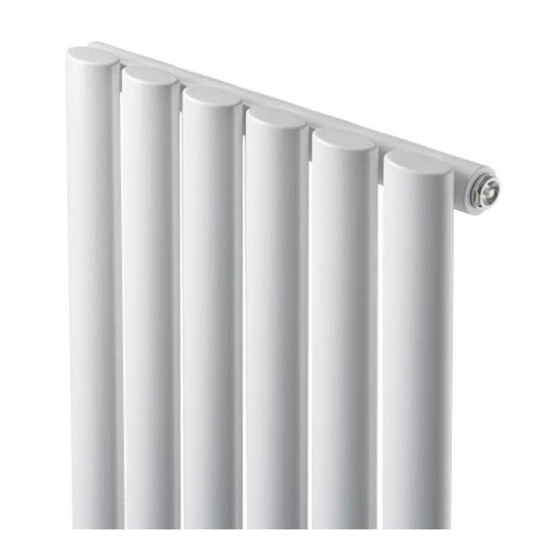 420mm (w) x 1800mm (h) Brecon White Oval Tube Vertical Radiator