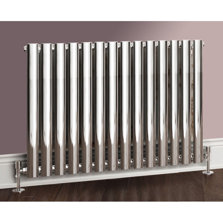 960mm (w) x 500mm (h) Brecon Chrome Oval Tube Horizontal Radiator
