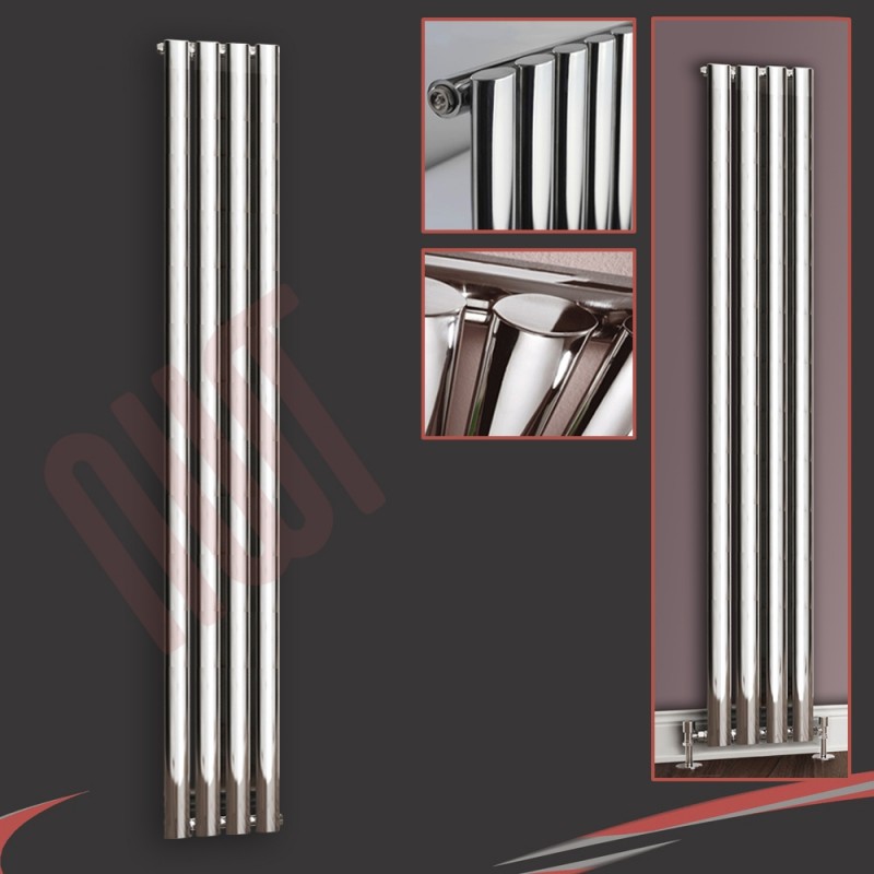 280mm (w) x 1800mm (h) Brecon Chrome Vertical Radiator