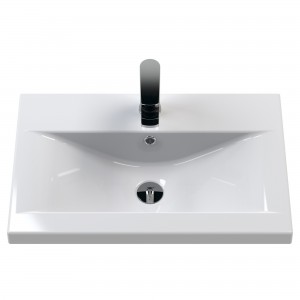 Juno 600mm Wall Hung Single Drawer Vanity With Mid-Edge Ceramic Basin - Graphite Grey