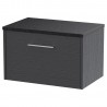 Juno Graphite Grey 600mm Wall Hung Single Drawer Vanity With Black Sparkle Laminate Worktop