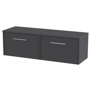 Juno Graphite Grey 1200mm Wall Hung 2 Drawer Vanity With Worktop