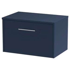 Juno 600mm Wall Hung 1 Drawer Vanity With Worktop - Midnight Blue