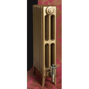 The "Gladstone" 3 Column 645mm (H) Traditional Victorian Cast Iron Radiator - Sovereign Gold