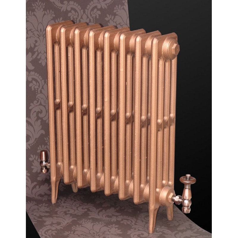 The "Gladstone" 4 Column 660mm (H) Traditional Victorian Cast Iron Radiator - Copper