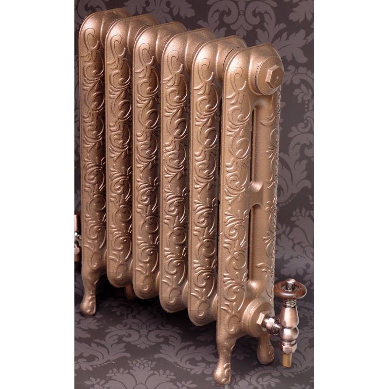 The "Kingston" 2 Column 580mm (H) Traditional Victorian Cast Iron Radiator - Copper