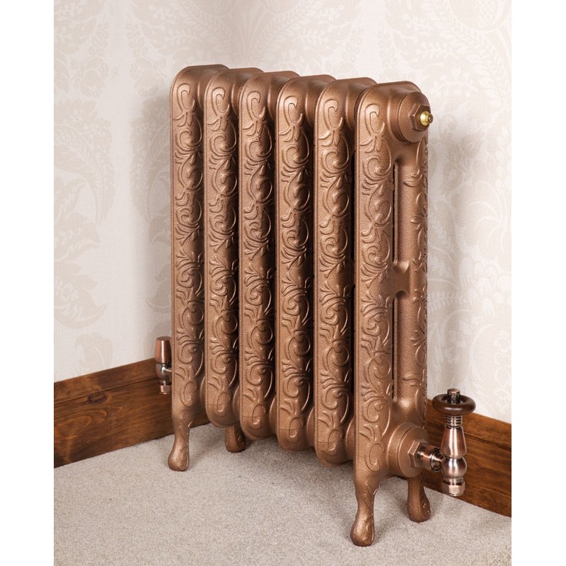 The "Kingston" 2 Column 580mm (H) Traditional Victorian Cast Iron Radiator - Copper