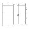 Juno Autumn Oak 550mm Toilet Unit - Technical Drawing