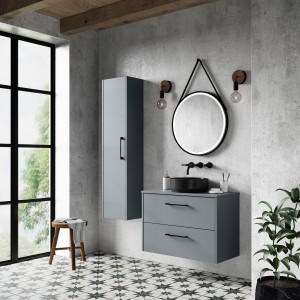 Juno 350mm Wall Hung  Bathroom Cabinet - Coastal Grey