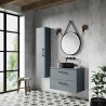 Juno Wall Hung 350 x 1433mm Bathroom Cabinet - Coastal Grey - Insitu