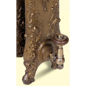 The "Alexandria" 800mm (H) Traditional Victorian Cast Iron Radiator - Antiqued Gold