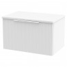 Fluted Satin White 600mm Wall Hung Single Drawer Vanity & Worktop