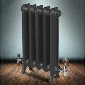 The "Mulberry" 2 Column 450mm (H) Traditional Victorian Cast Iron Radiator - Natural Cast