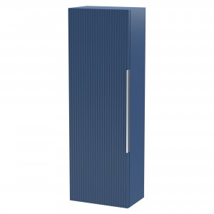 Fluted 400mm Wall Hung Tall Storage Unit 400mm Wide - Satin Blue