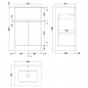 Urban  Satin Grey 500mm (w) x 828mm (h) 395mm (d) Floor StandingVanity Unit & Minimalist Ceramic Basin - Technical Drawing
