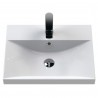 Urban Wall Hung 2-Drawer Vanity Unit with Thin-Edge Ceramic Basin 500mm Wide - Soft Black - Insitu