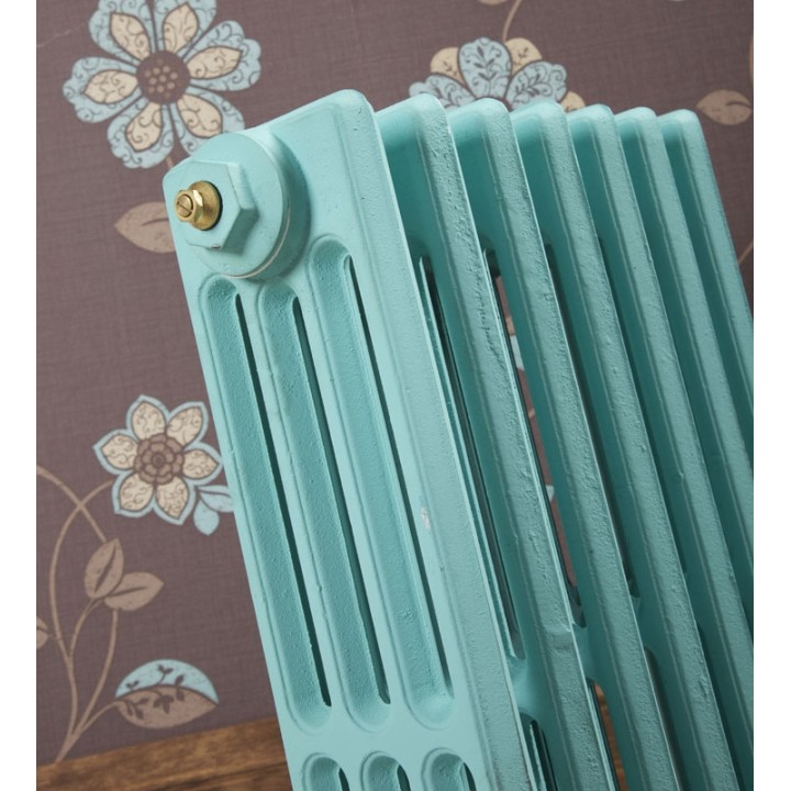 The "Gladstone" 4 Column 660mm (H) Traditional Victorian Cast Iron Radiator - Blue Ground