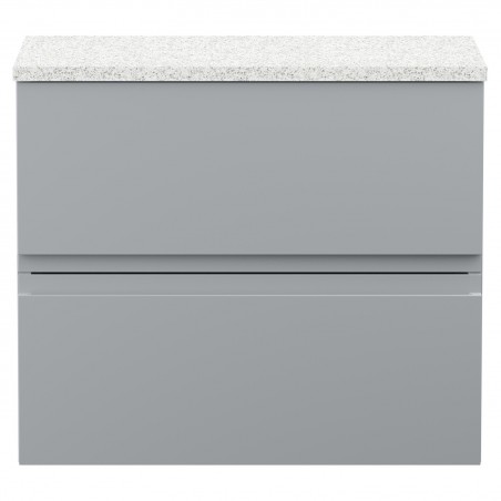 Urban Satin Grey 600mm (w) x 522mm (h) x 390mm (d) Wall Hung 2-Drawer Vanity Unit & Sparkling White Worktop