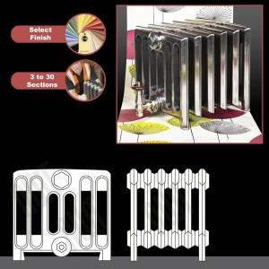 The "Broadway" 7 Column 350mm (H) Traditional Victorian Cast Iron Radiator (3 to 30 Sections Wide) - Choose your Finish