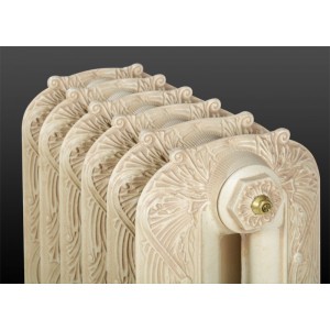 The "Marlborough" 2 Column 460mm (H) Traditional Victorian Cast Iron Radiator - Antiqued Matchstick with a Buff wash