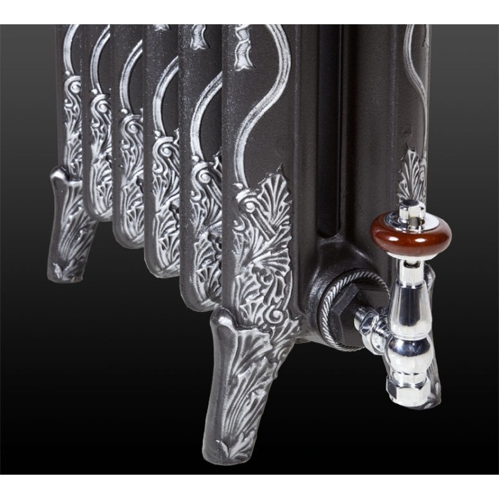The "Marlborough" 2 Column 660mm (H) Traditional Victorian Cast Iron Radiator - Natural Cast with a Pewter Highlight